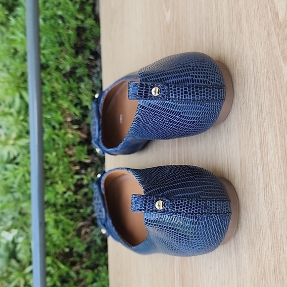 Tory BurchTory Burch Navy Blue Lizard Embossed Leather Ballet Flats Size 7.5 - Picture 4 of 11
